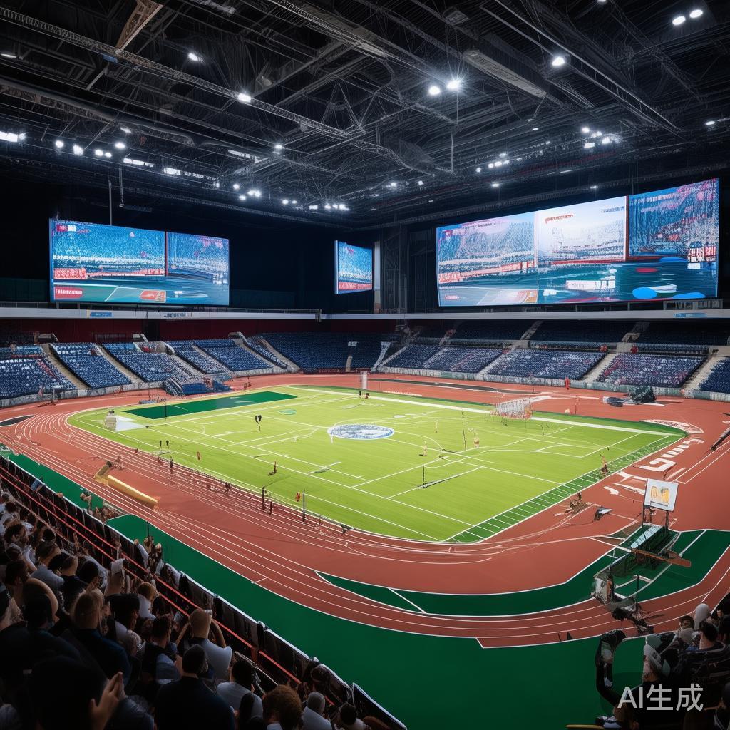 在海德体育中心的多功能视频平台，观众可以轻松访问全